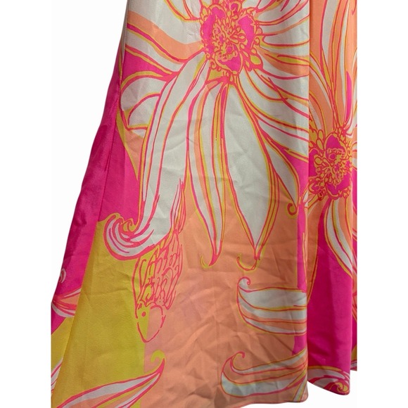 Lilly Pulitzer Womens Clara Trapeze Silk Dress Pink Just A Splash Small Resort - Picture 5 of 7